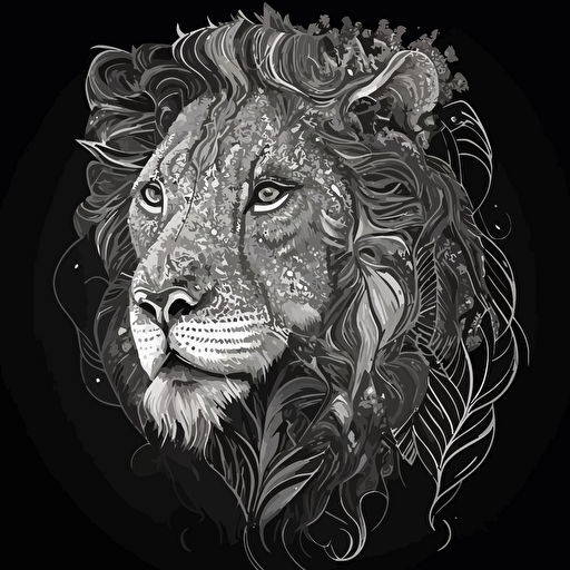 generate artwork based on the style of Irene Meniconi, single animal, black and white, vector, outline, detailed