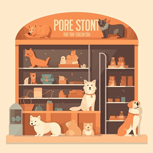 flat vector illustration of pet store