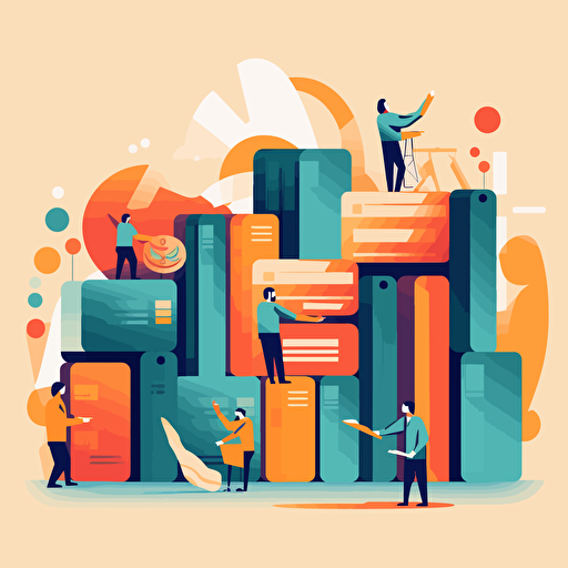 flat vector illustraction of formes being checked and folders being put away