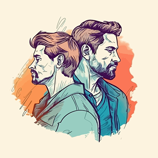 color vector of male soulmate sketch