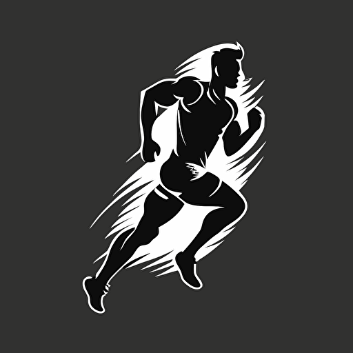 athletic silhouette, vector logo, vector art, emblem, 2d, simple, in style of instagram