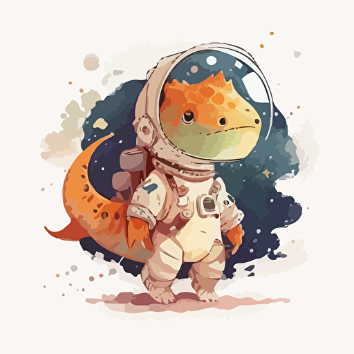 cute astronaut dinosaur, children illustration, nursery poster, digital painting, vector