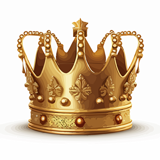 vector cartoon gold crown on white background