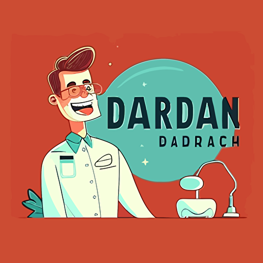 A header image for a professional dentist, cartoon animated drawing style, clean vector fresh colors