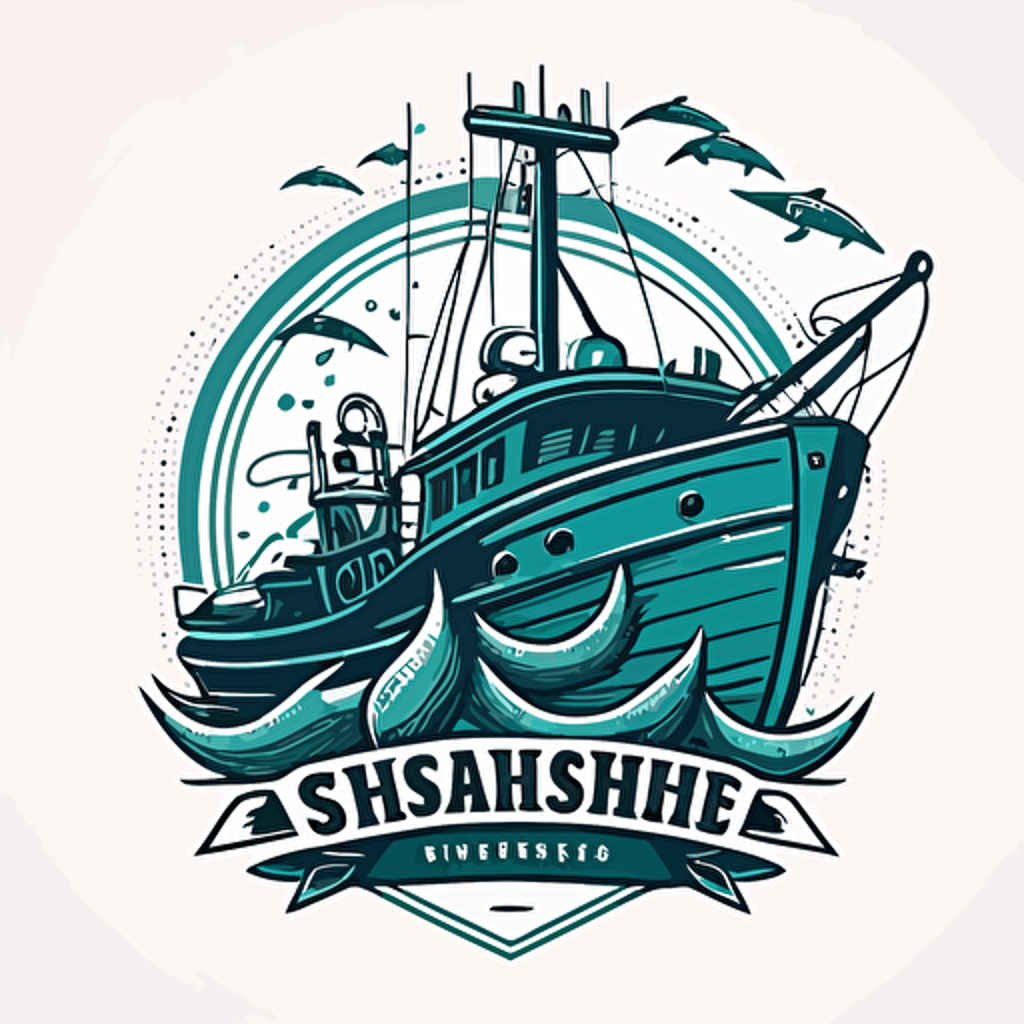 design fishing ship logo simple vector