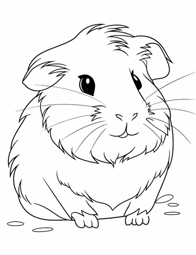 coloring page cartoon guinea pig vector black and white