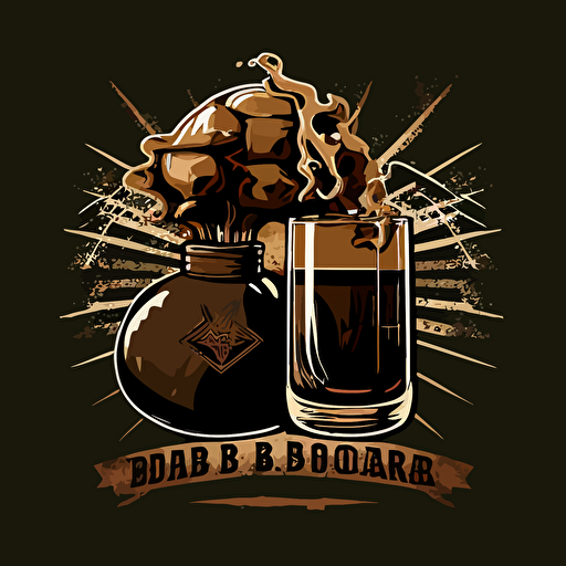 vector logo of an Irish car bomb drink and a jeagor bomb clinking