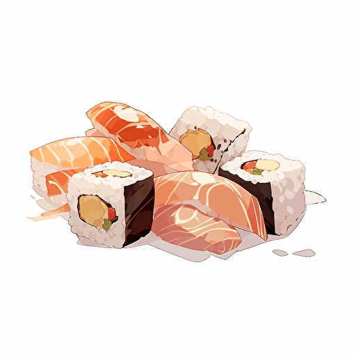 sushi, vector art, white background
