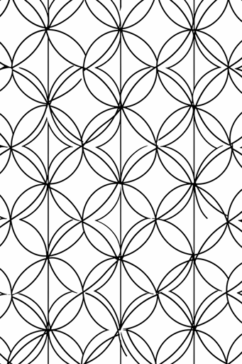 decorative geometric pattern, black on white background, vector, one line