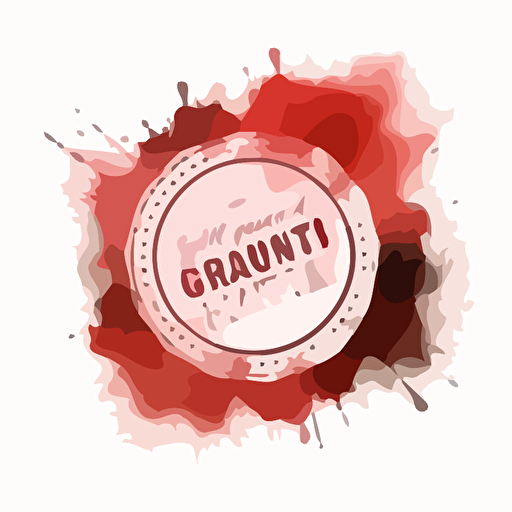 stamp, guarantee of quality, red colour, watercolor, vector, photoshop