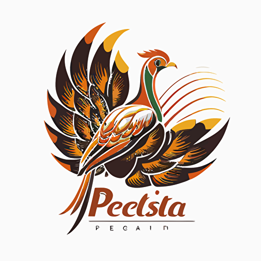 4 color basic detail vector golden pheasant logo white background