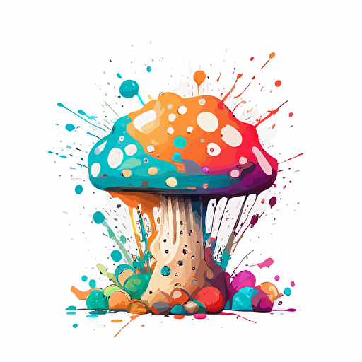 handdrawn mushroom, fantastical, magical, vector art, morandi colours, isolated white background