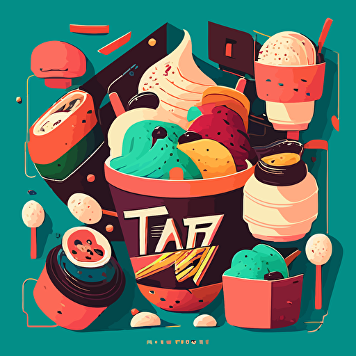 vector art, fun, colorful, taiwanese food