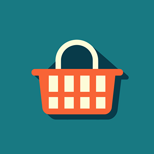 shopping basket icon, vector, flat background, one color, minimalistic