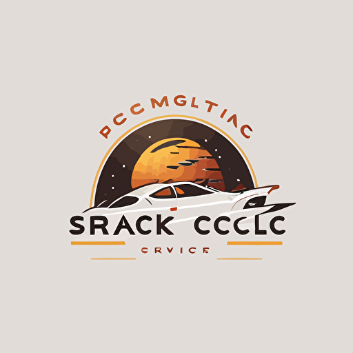 a minimal vector logo design for an exotic car rental company called Space City Motoring Club, white background, prestigious, v 4