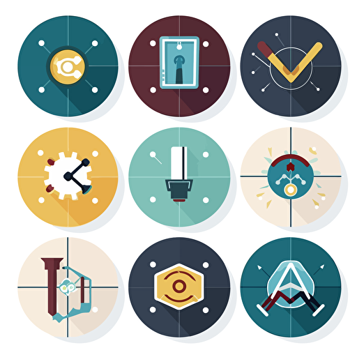 cyber defense insignia in flat vector style, white background