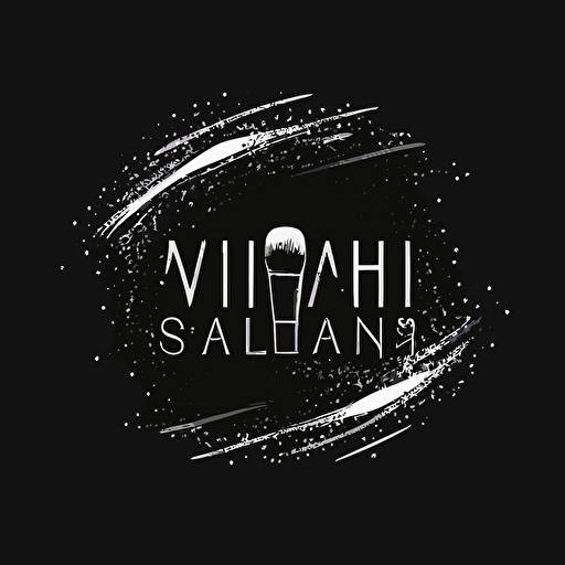 simple white logo vector of black meta make up on black background