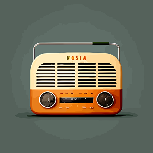 minimalist vector logo, radio