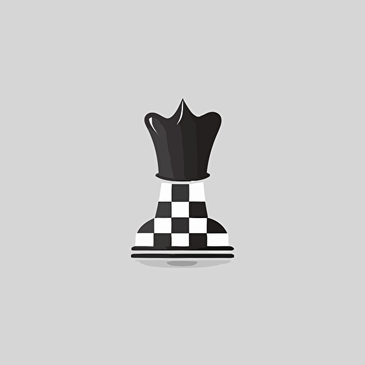 a minimal vector logo, chess piece, chef hat, white background, black and white