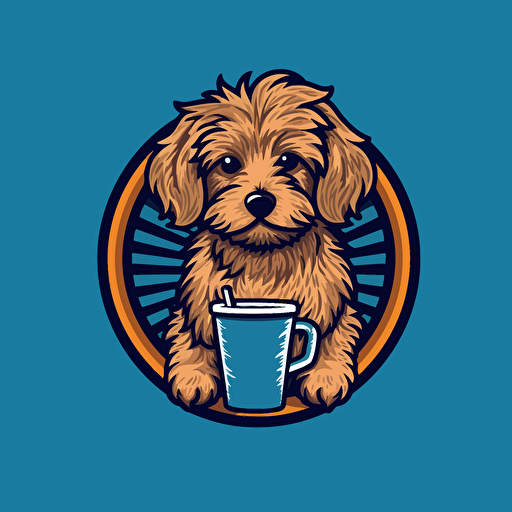 A vector logo of a yorkipoo, inspired by the starbucks logo