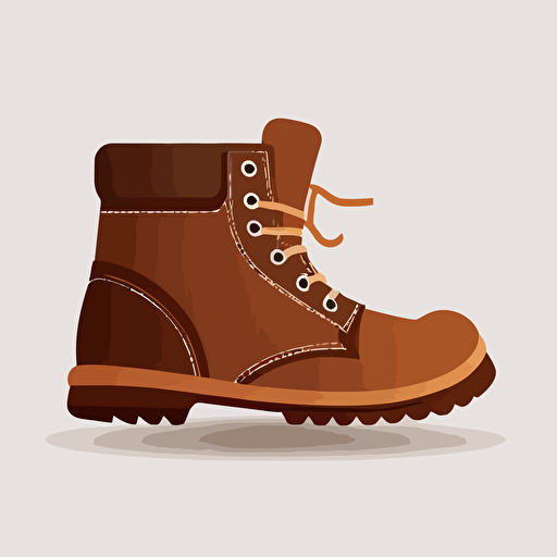 flat vector illustration of brown boots on a white background