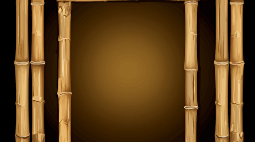 a vector bamboo tiki picture frame or blank sign that will be used for a logo, tiki torches on either side