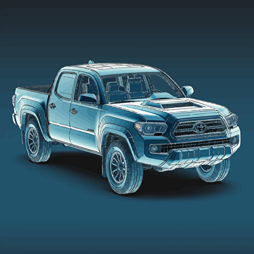 2d vector of the outline of a toyota tacoma 3rd generation