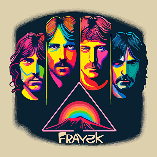 pink floyd by glean keane, 2d vector art, flat colors