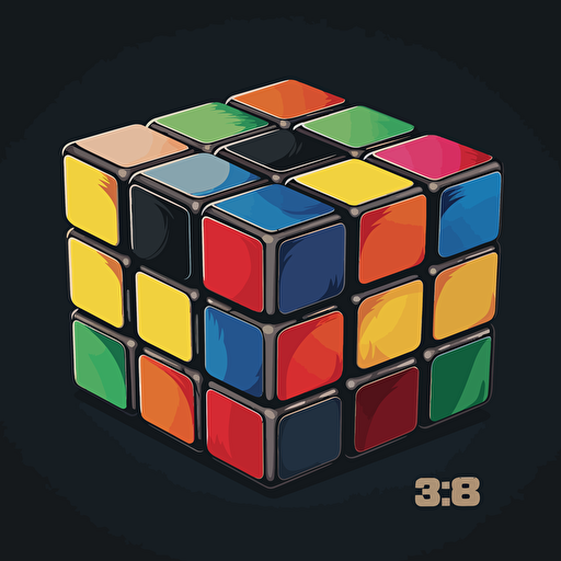 rubik's cube 3x3 in vector
