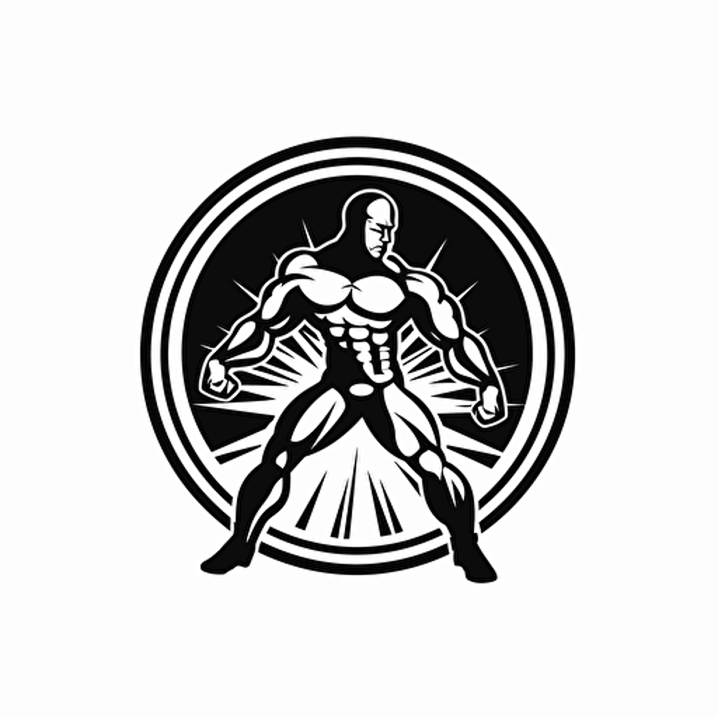 wrestling logo design, vector style, black and white, simple