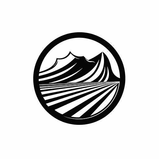 simple black and white vector line drawing of track logo type