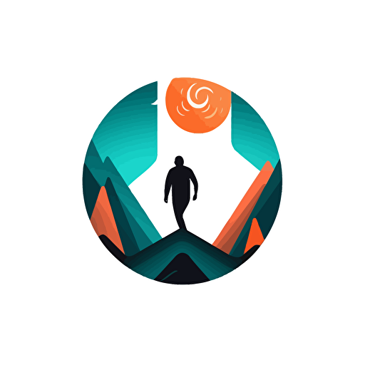 logo, vector arts, minimalist, clean SVG, being caught between a desire to achieve a goal and a fear of the unknown