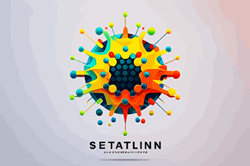 flat vector logo icon, virus capsid, data-stream, corporate business logo template design, minimalist, modern logo