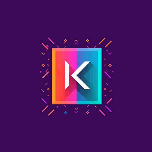an extremely simple logo with a K in the middle+boxed+vectors