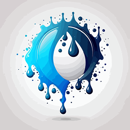 vector image round light blue and dark blue color logo with cmyk ink drops, White background no text