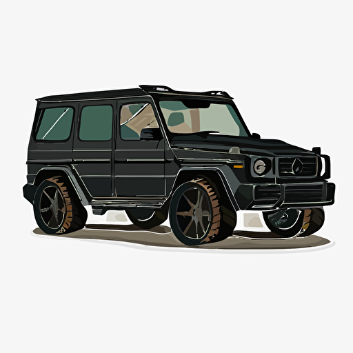 black mercedes g wagon illustration in gta san andreas style isolated on white background, vector, logo, full hd
