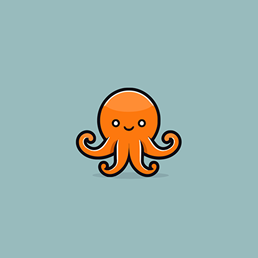 modern minimal octopus mascot logo for an online eco-friendly clothing shop, vector, by Paul Rand