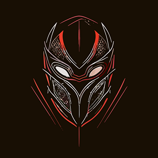 minimal line logo of a gaming mask, vector,