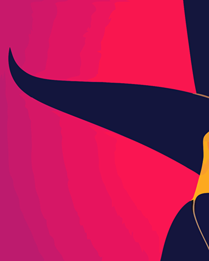 a beautiful black female angel flying in the sky with large wings, hands up in the air, simple colors, vector styled, gouche, left profile, side view