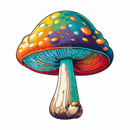 handdrawn mushroom, vector art, morandi colours, isolated white background