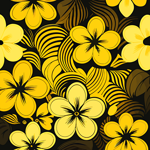 a puakenikeni lei seamless pattern, yellow in color, vector art style
