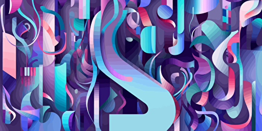 a high end modern illustration of the number 4 vector art design milk. the palette is a lot of purple with little blue and little green.