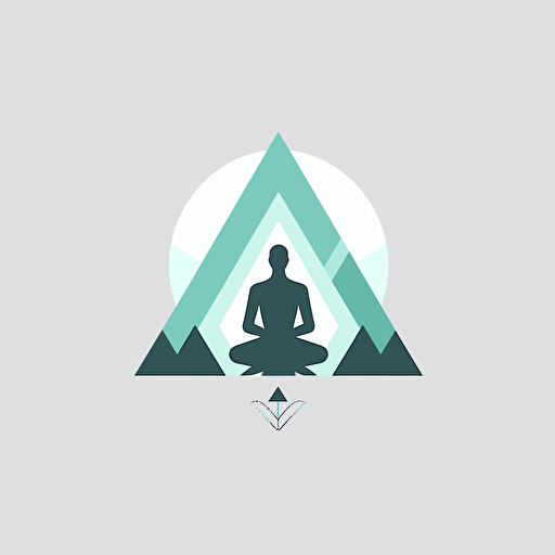 motivational and meditating logo, icon, flat vector, minimal