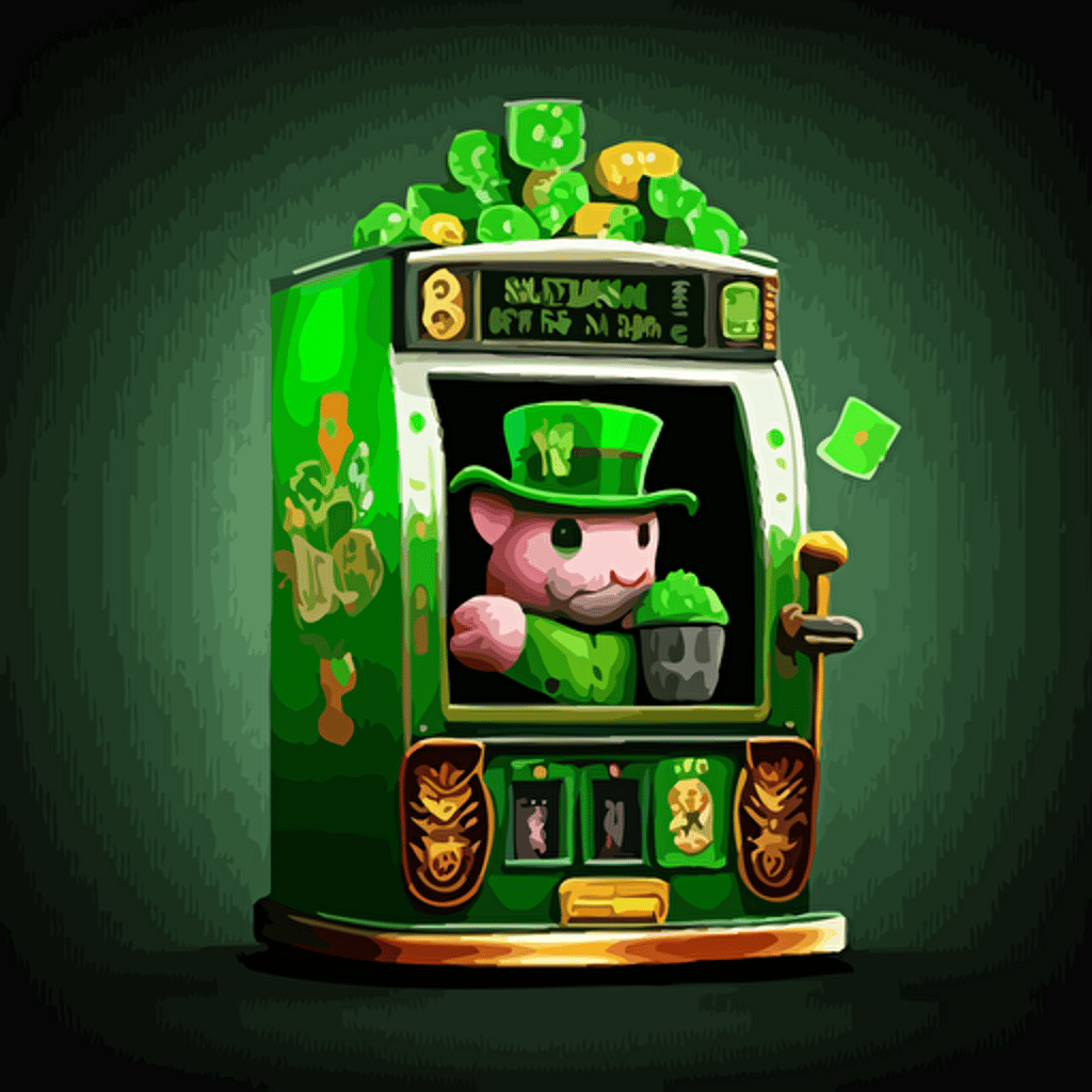 irish piggy bank leprechaun mash up slot machine symbols vector art