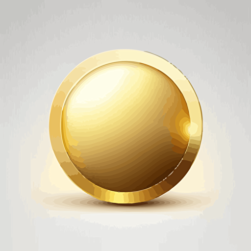 Gold coin icon. It is on the edge, side view. There is a magical glow around the coin. Bright and voluminous, vector.
