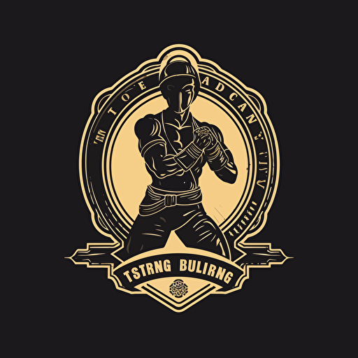 a vector logo for a personal trainer with silhouette, focusing on martial arts and kickboxing