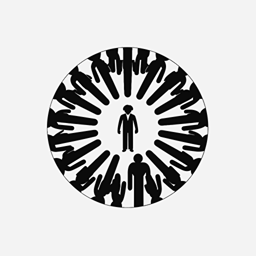 offline crowd control logo, black and white, vector white background