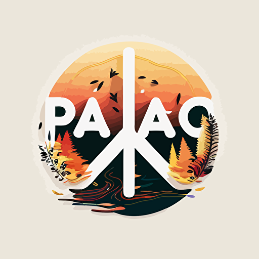 Peace, Warm, Logo , Digital art, Contour, Vector, White Background, Minimal