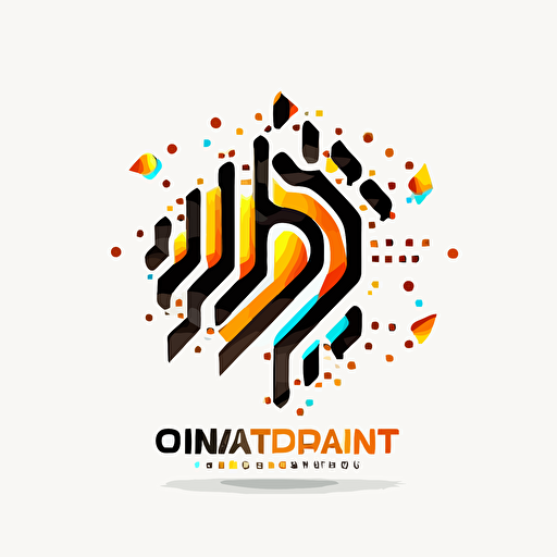 technology concept simple vector logo represents transfering data from offline to online,white background,creative logo,brand identity