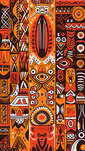 vector art illustration of abstract african pattern, wallpaper design